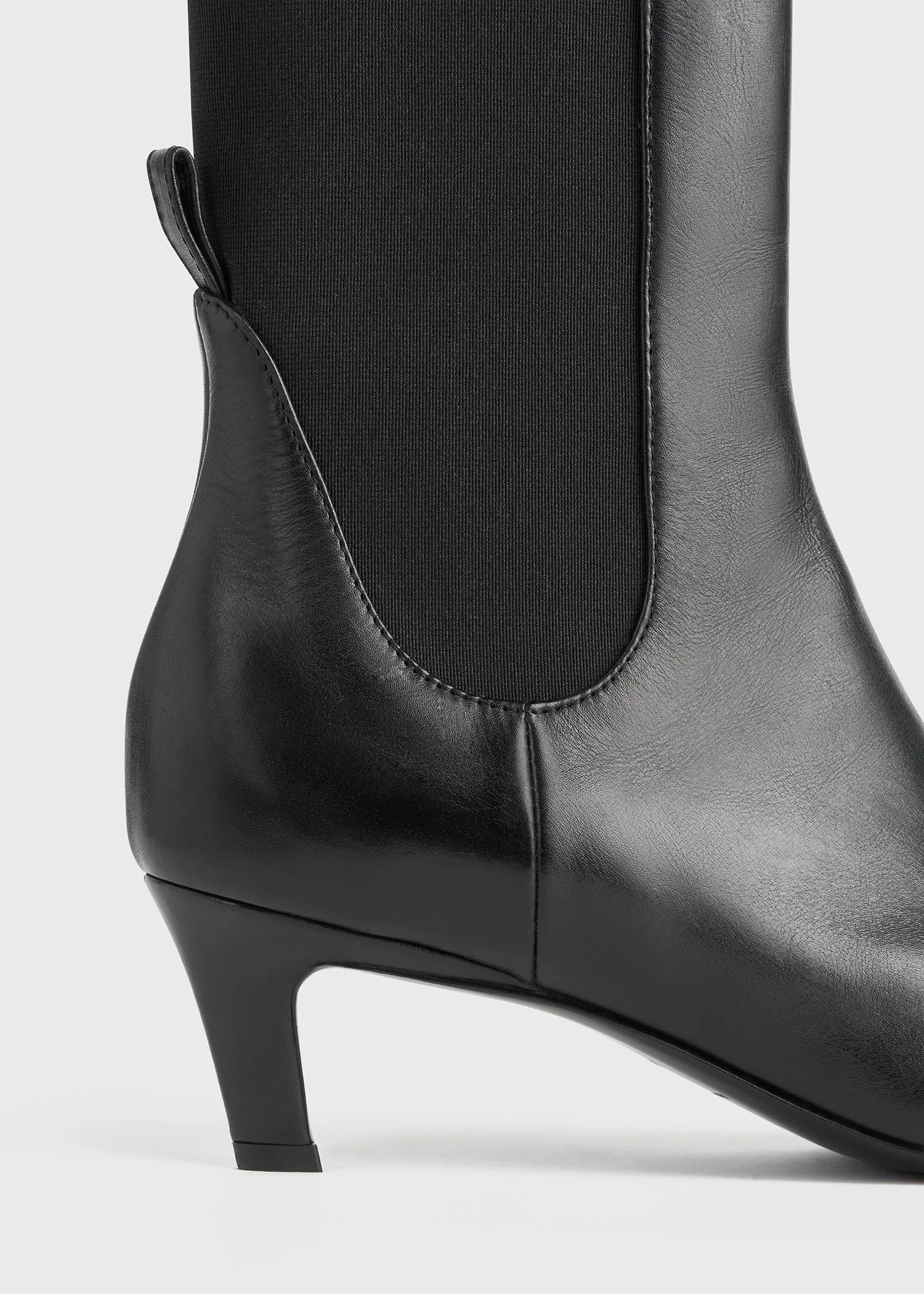 Leather mid-heel boots black sold by Toteme product image thumbnail 4