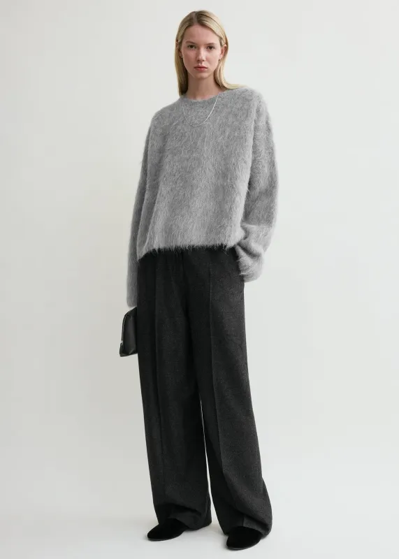 Boxy alpaca knit grey mélange made by Toteme
