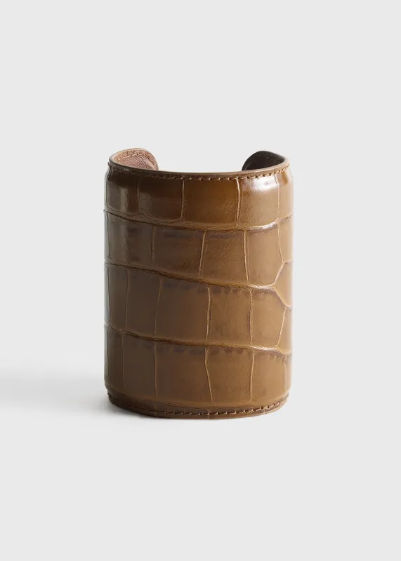 Long croco-embossed cuff camel made by Toteme