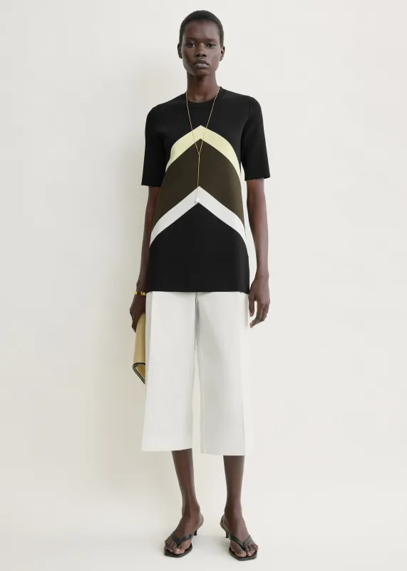 Chevron stripe tee black/green made by Toteme