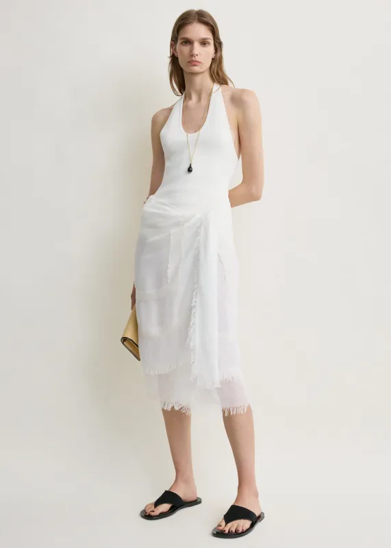 Compact knit halter top optic white made by Toteme