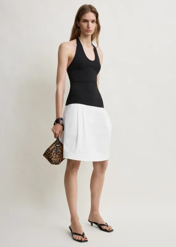 Compact knit halter top black made by Toteme