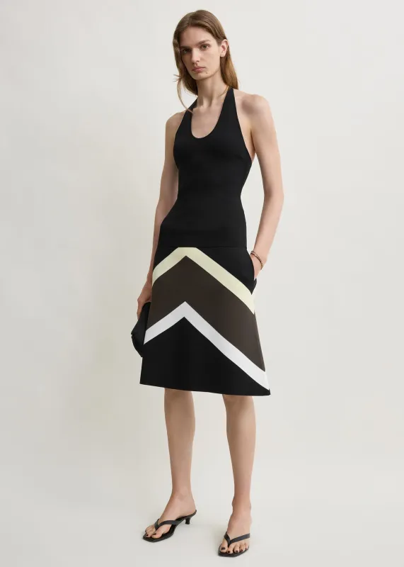 Chevron stripe skirt black/green made by Toteme