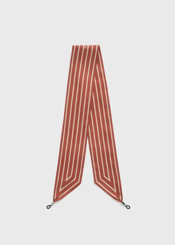 Striped sunglasses scarf red/ecru made by Toteme