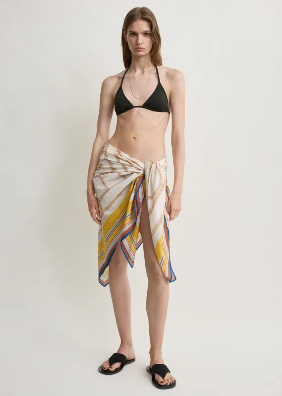Monogram pointelle bikini top dark green made by Toteme