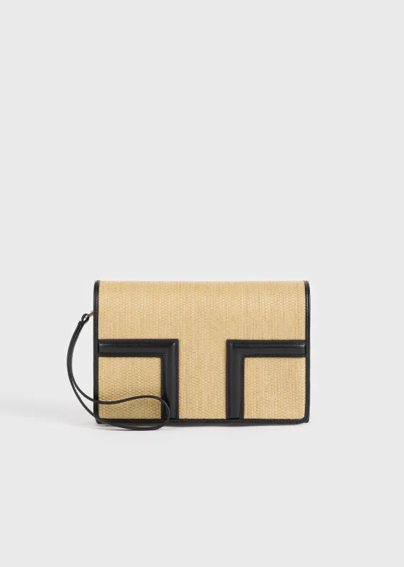 T-flap woven envelope natural/black made by Toteme