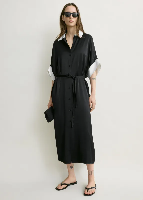 Satin shirtdress black made by Toteme