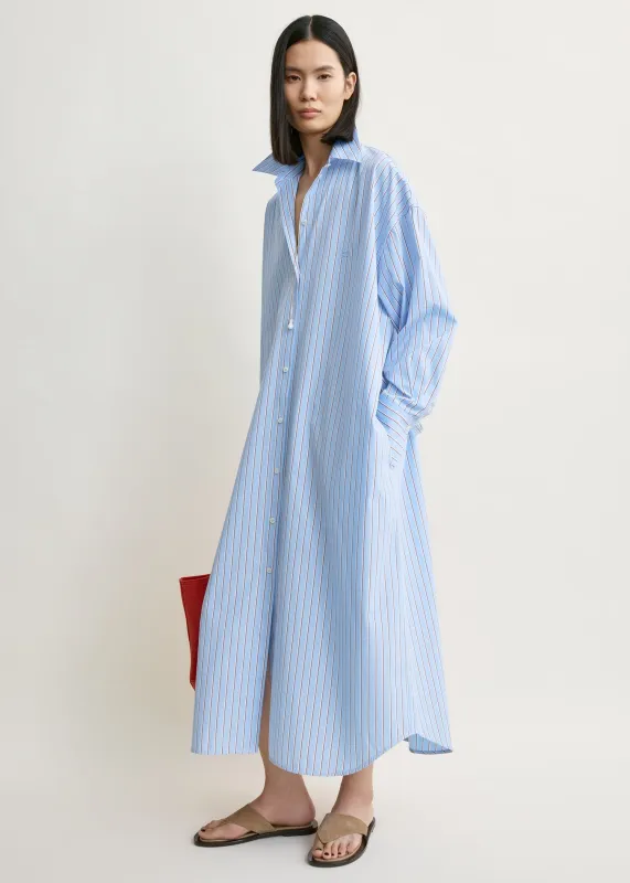 Striped shirtdress pale blue/red made by Toteme