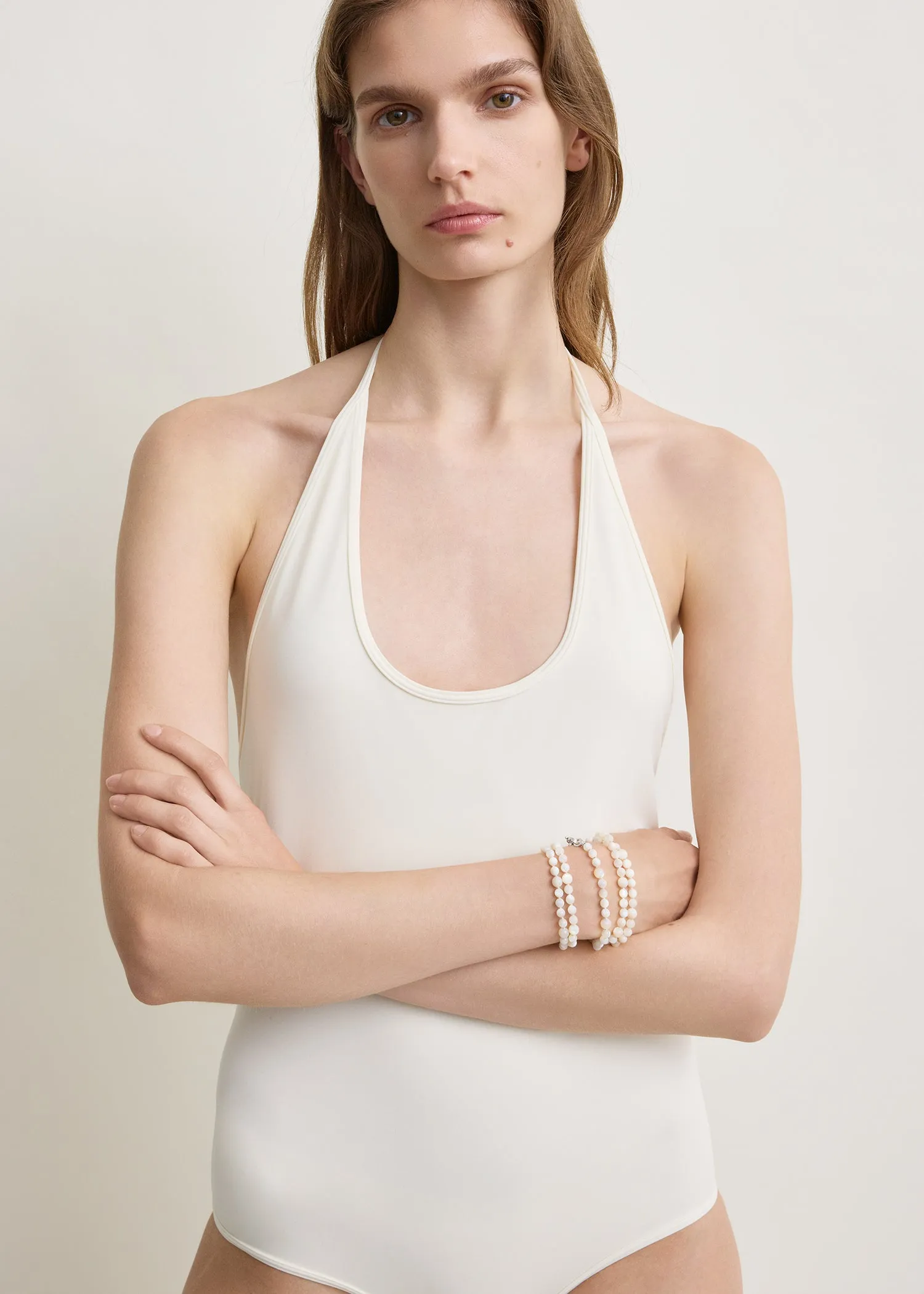 Halter tie swimsuit ecru sold by Toteme product image thumbnail 4