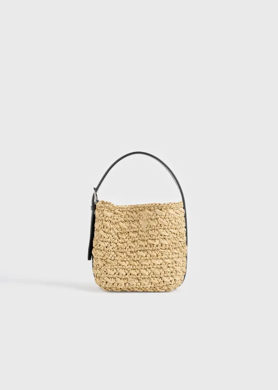 Small belted paper raffia tote natural made by Toteme