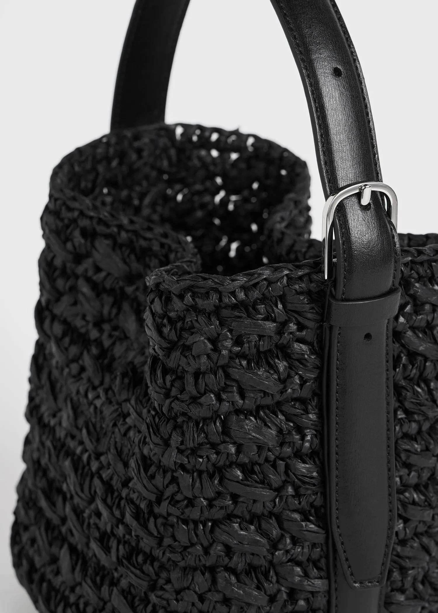 Small belted paper raffia tote black sold by Toteme product image thumbnail 4