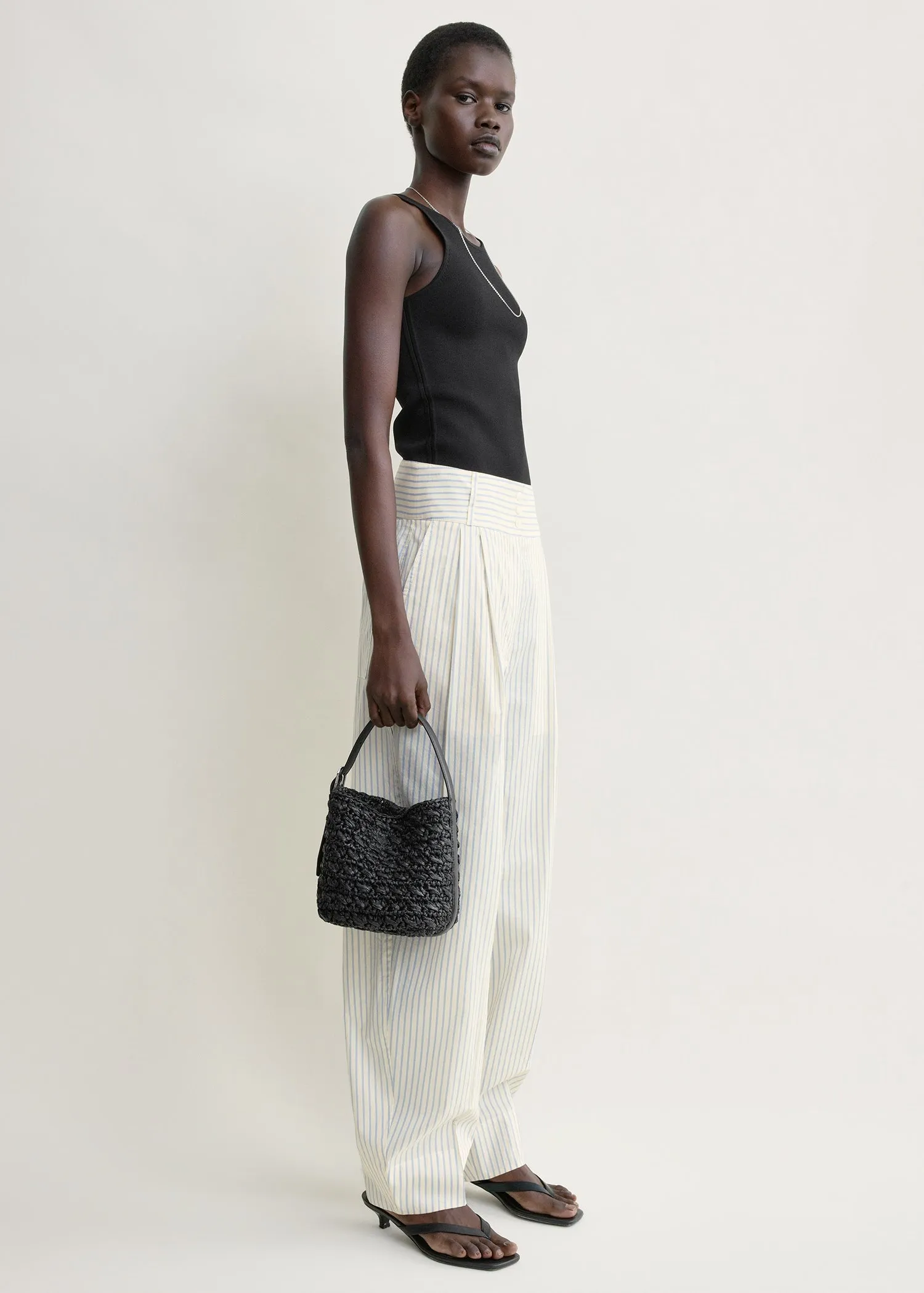 Small belted paper raffia tote black sold by Toteme product image thumbnail 2