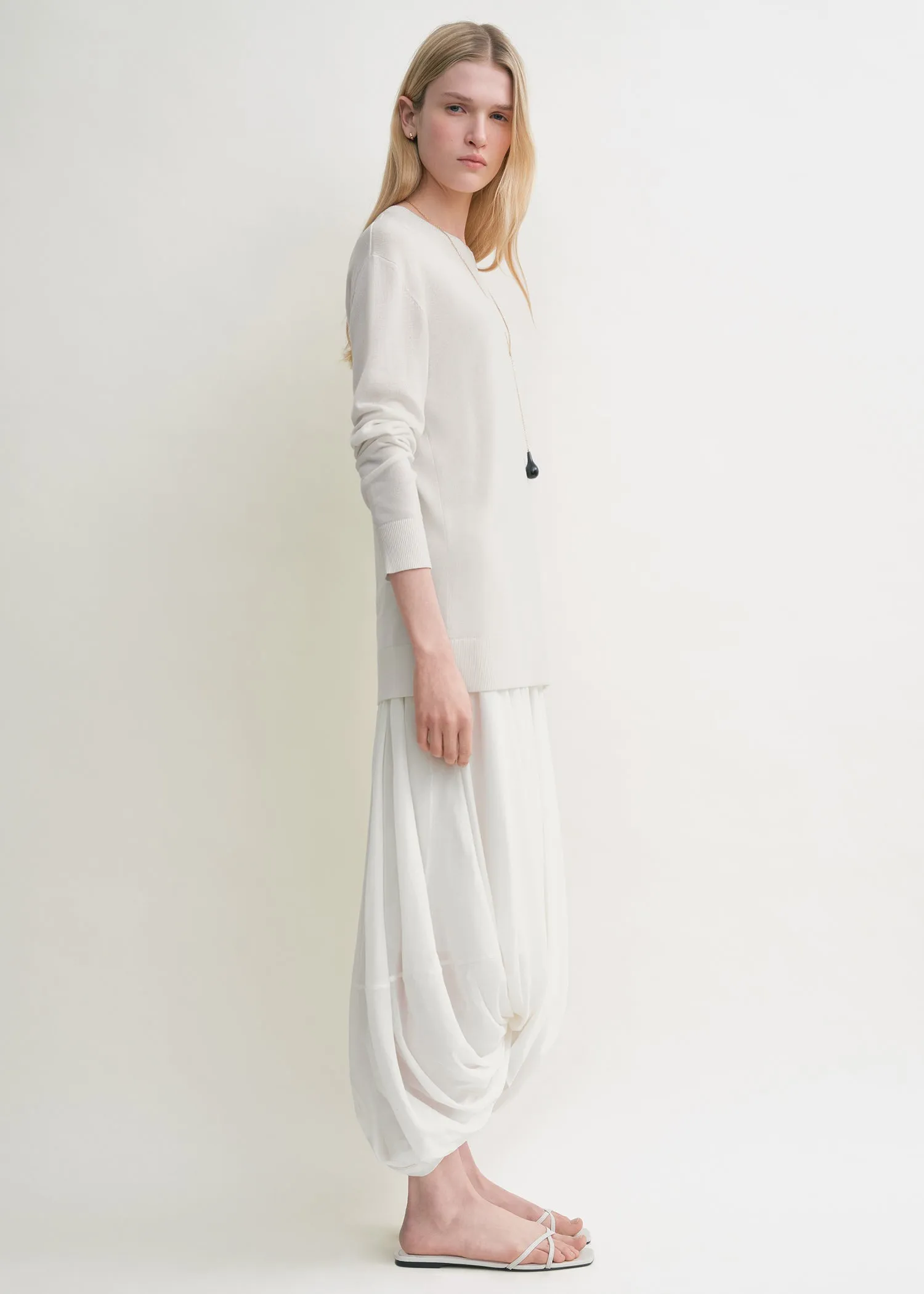 Long-sleeve tee knit white sold by Toteme product image thumbnail 2