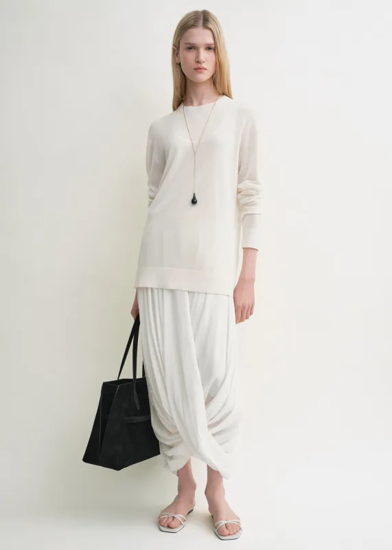 Long-sleeve tee knit white made by Toteme