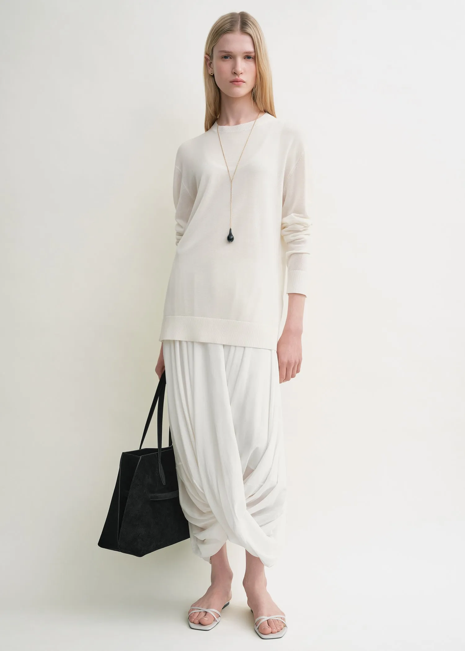 Long-sleeve tee knit white sold by Toteme