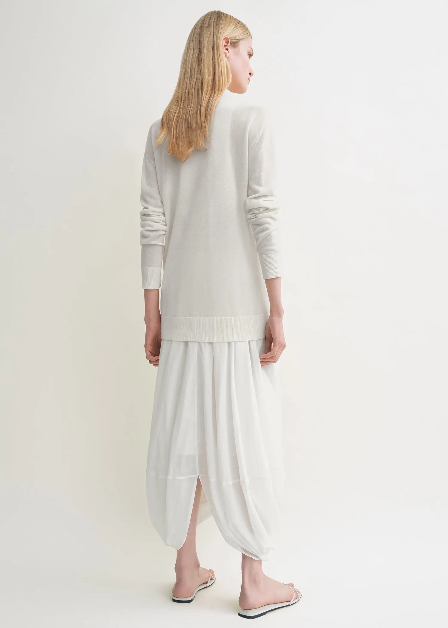 Long-sleeve tee knit white sold by Toteme product image thumbnail 3