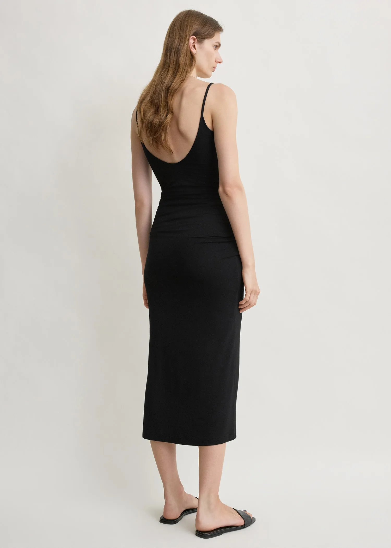 Draped slip dress black sold by Toteme product image thumbnail 4