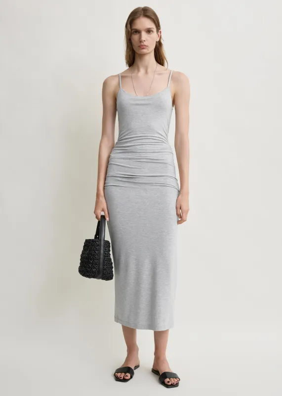 Draped slip dress pale grey mélange made by Toteme