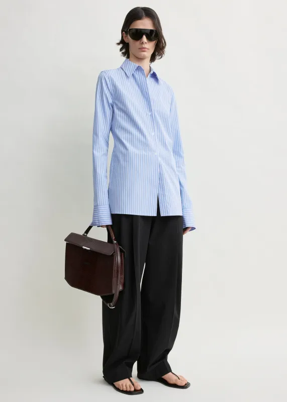 Striped poplin shirt blue/white made by Toteme