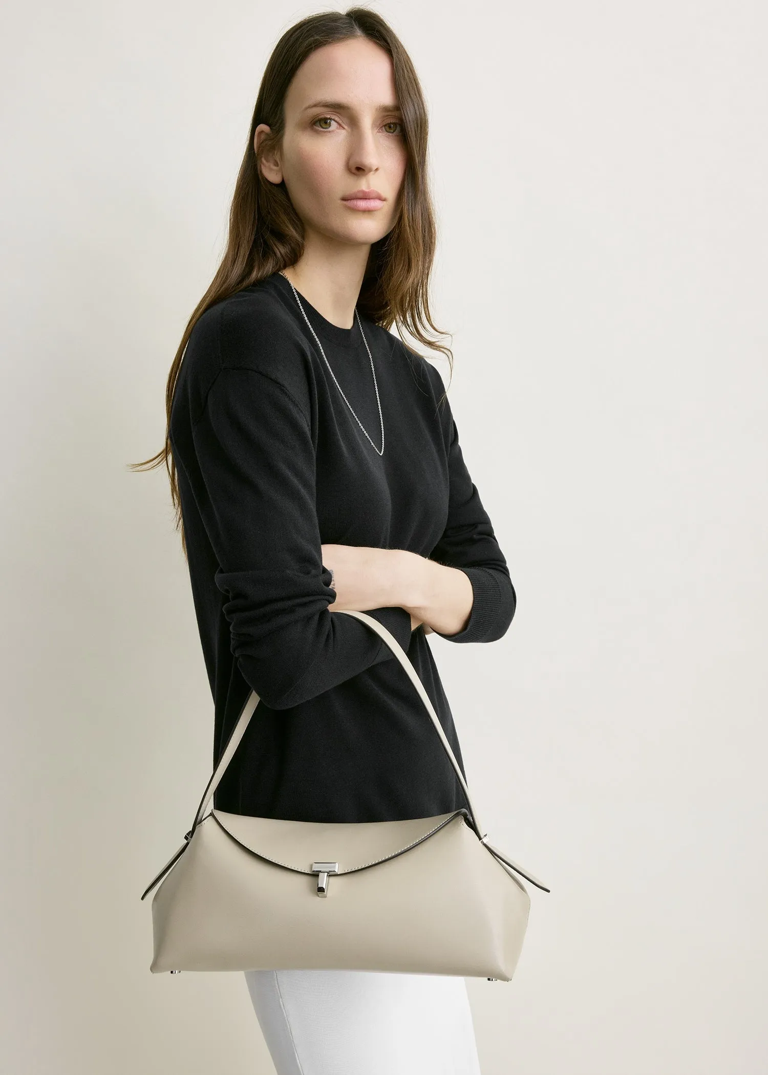 T-lock leather shoulder fawn sold by Toteme product image thumbnail 2