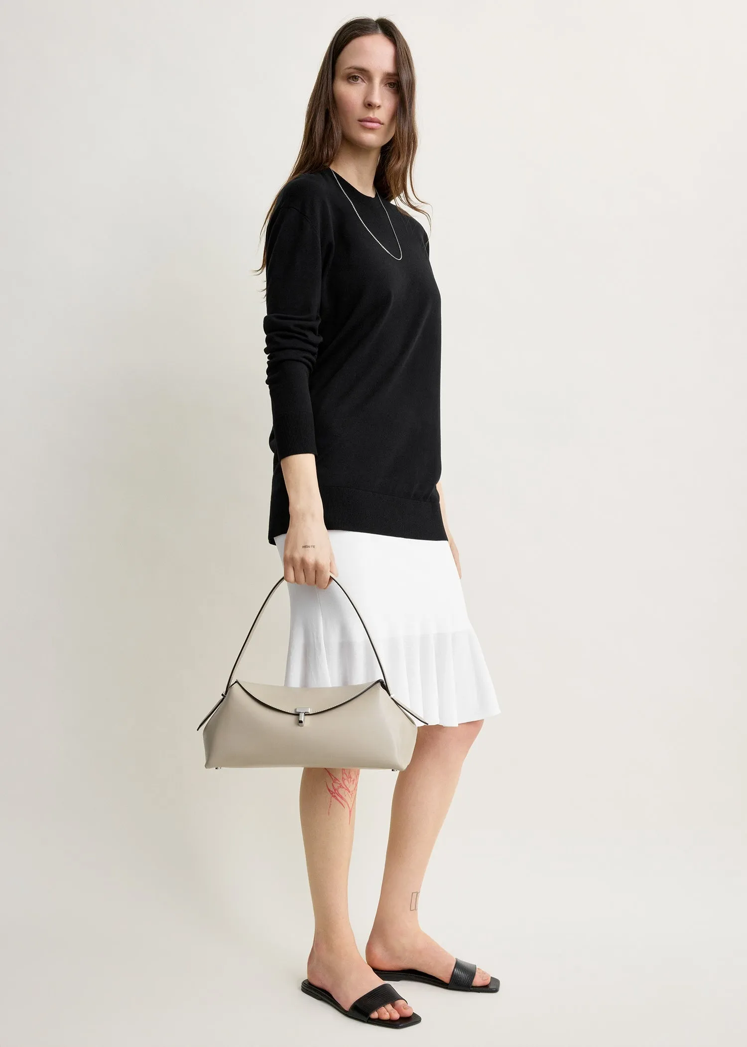 T-lock leather shoulder fawn sold by Toteme product image thumbnail 3