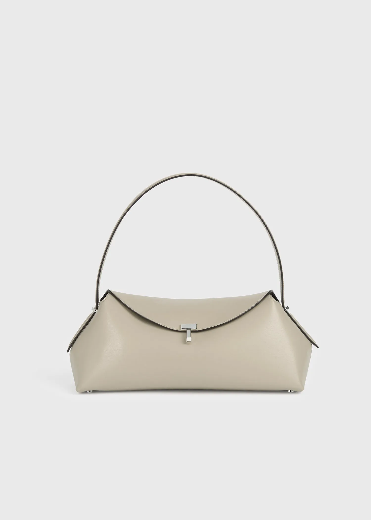 T-lock leather shoulder fawn sold by Toteme