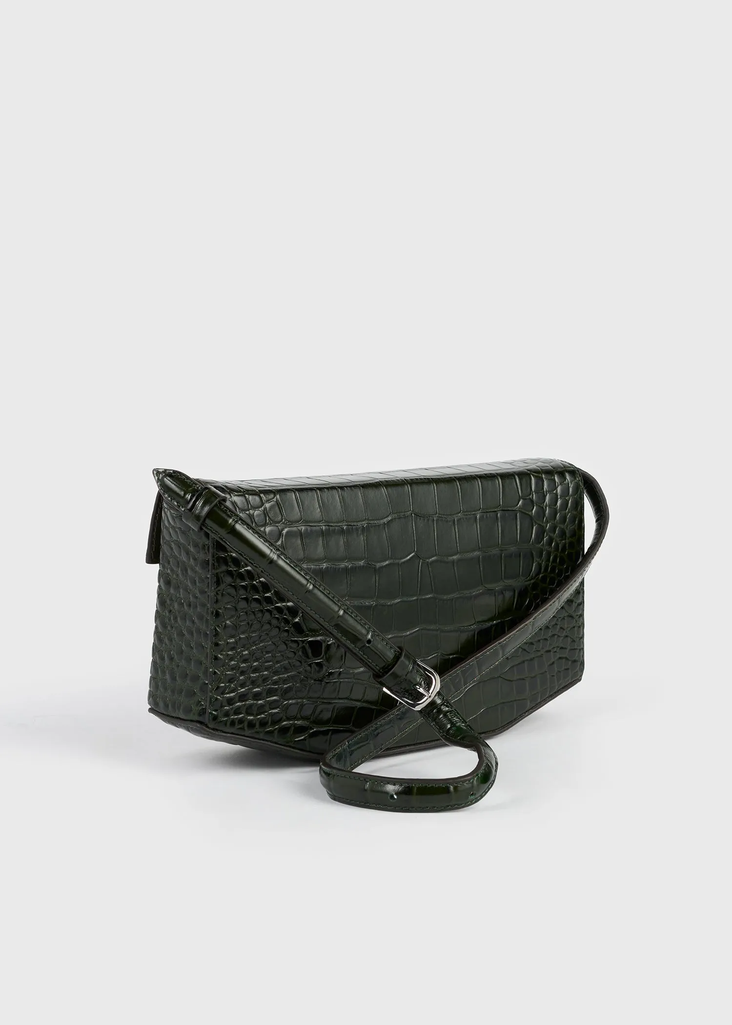 Clip croco-embossed clutch dark green sold by Toteme product image thumbnail 4