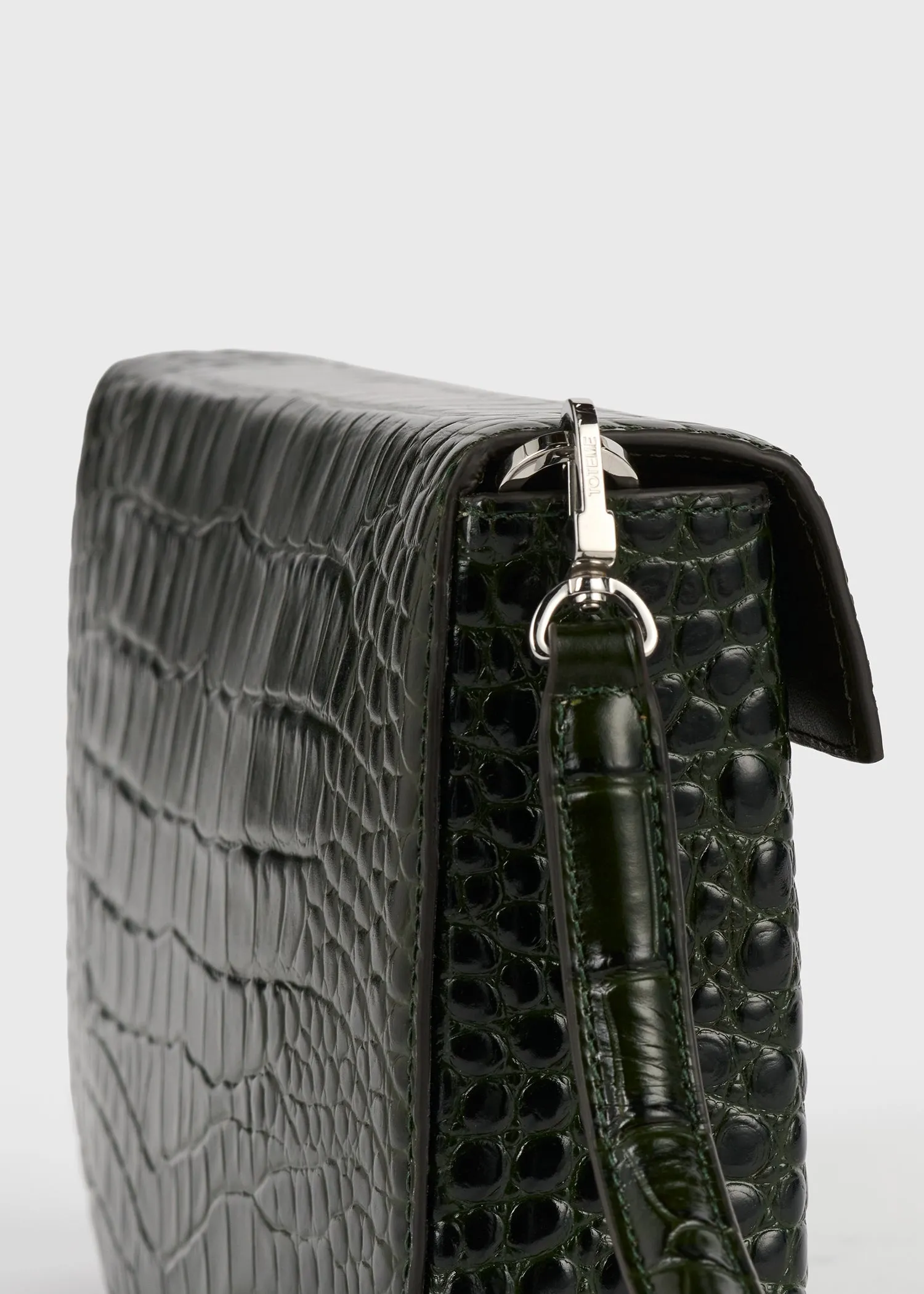 Clip croco-embossed clutch dark green sold by Toteme product image thumbnail 5