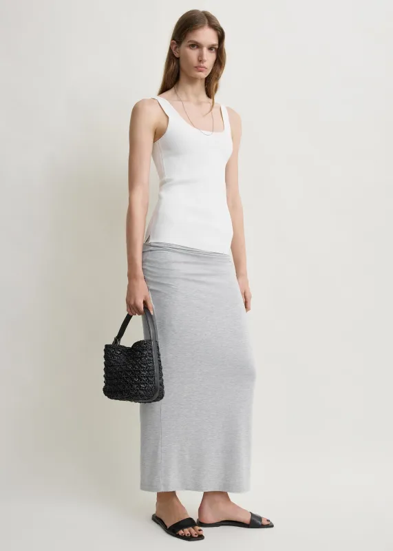 Draped jersey skirt pale grey mélange made by Toteme