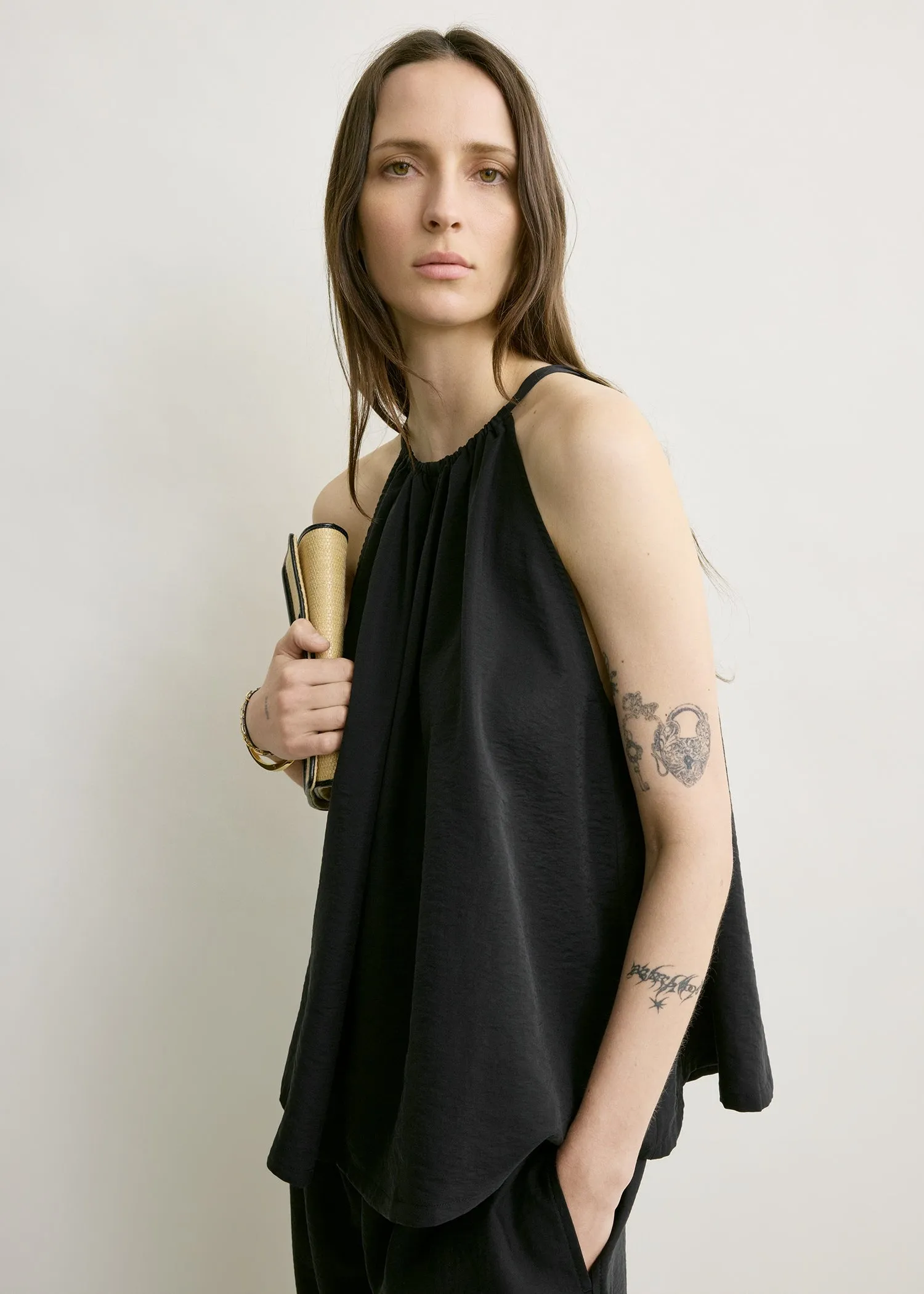 Parachute halter top black sold by Toteme product image thumbnail 4