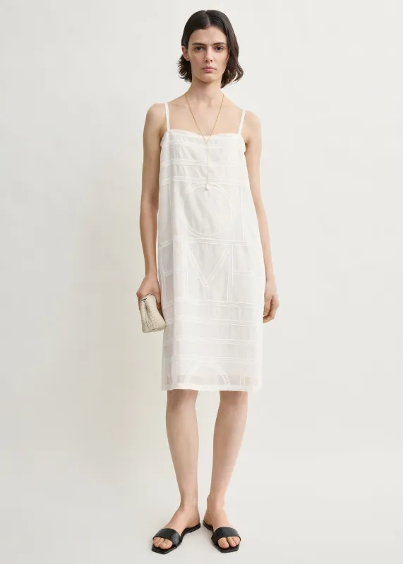 Monogram cotton voile dress white made by Toteme