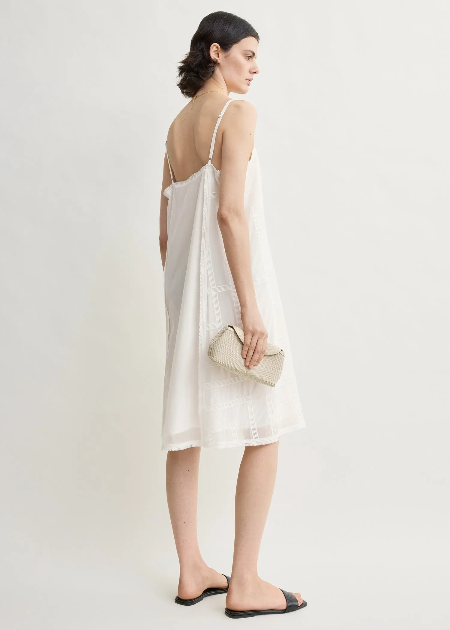 Monogram cotton voile dress white sold by Toteme product image thumbnail 3