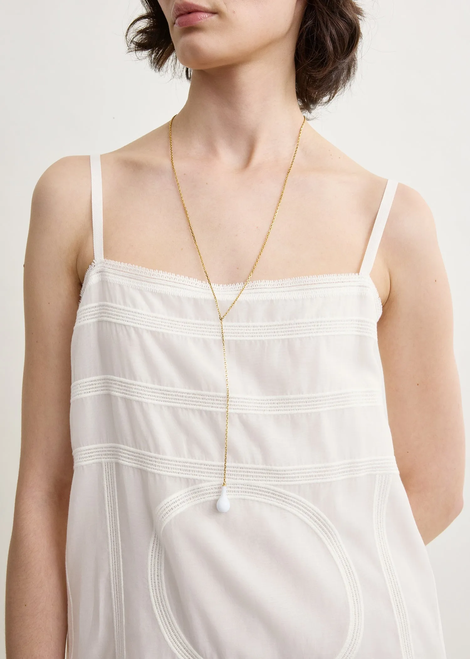 Monogram cotton voile dress white sold by Toteme product image thumbnail 4