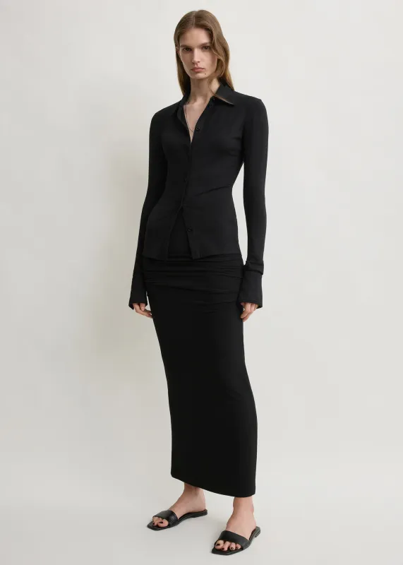 Draped jersey skirt black made by Toteme