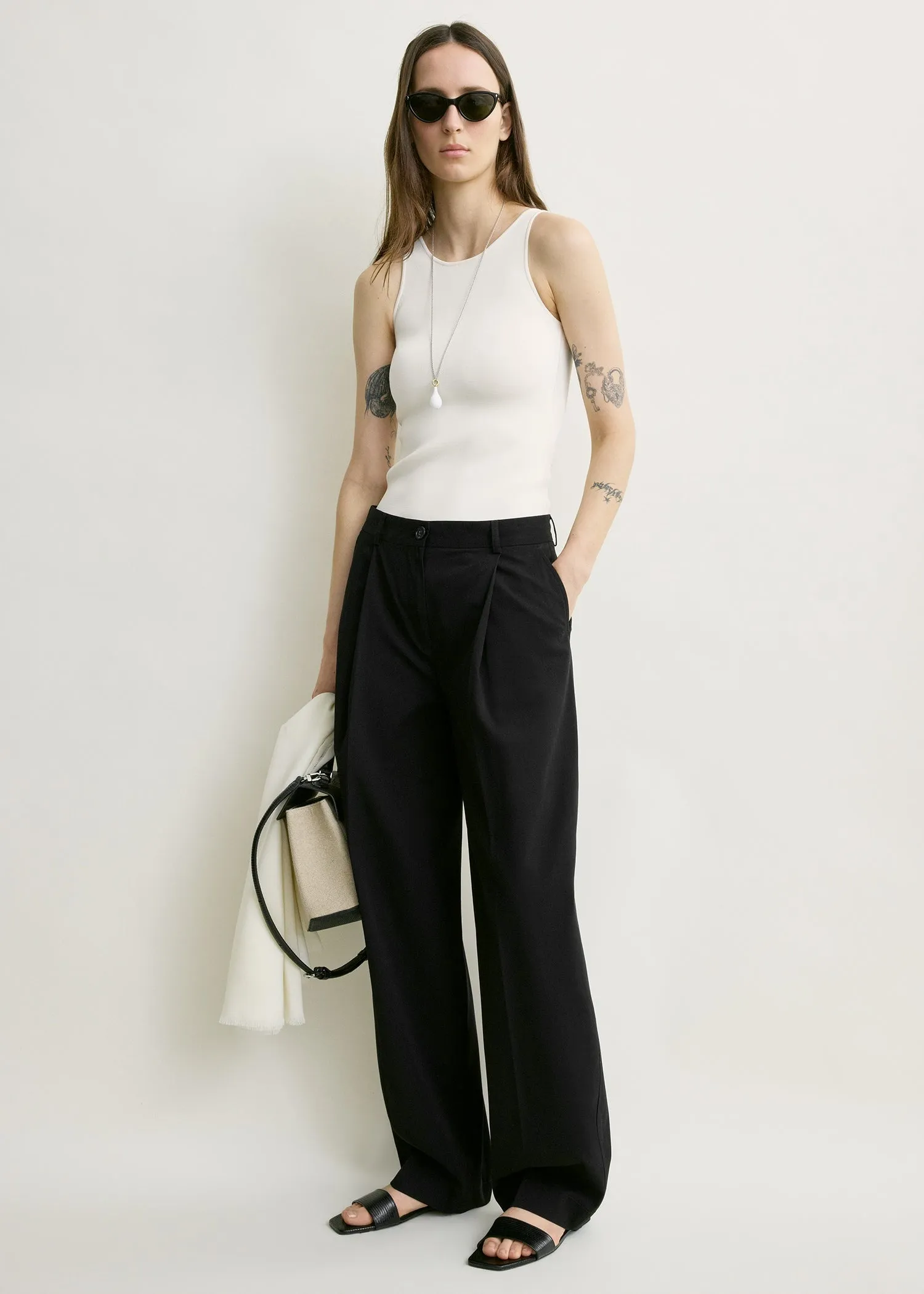 Classic compact knit tank white sold by Toteme