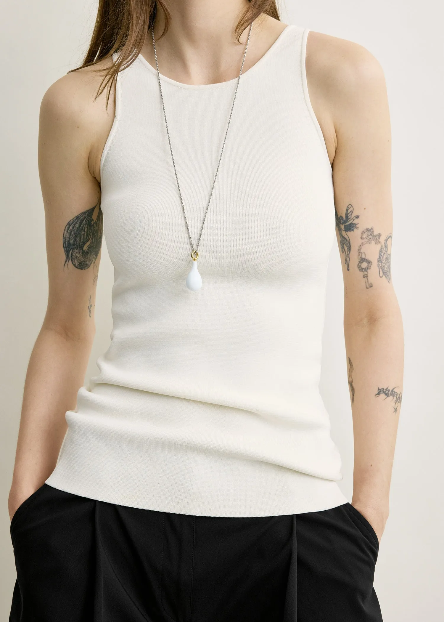 Classic compact knit tank white sold by Toteme product image thumbnail 5