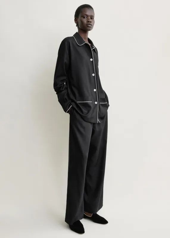 Piped pj top black made by Toteme
