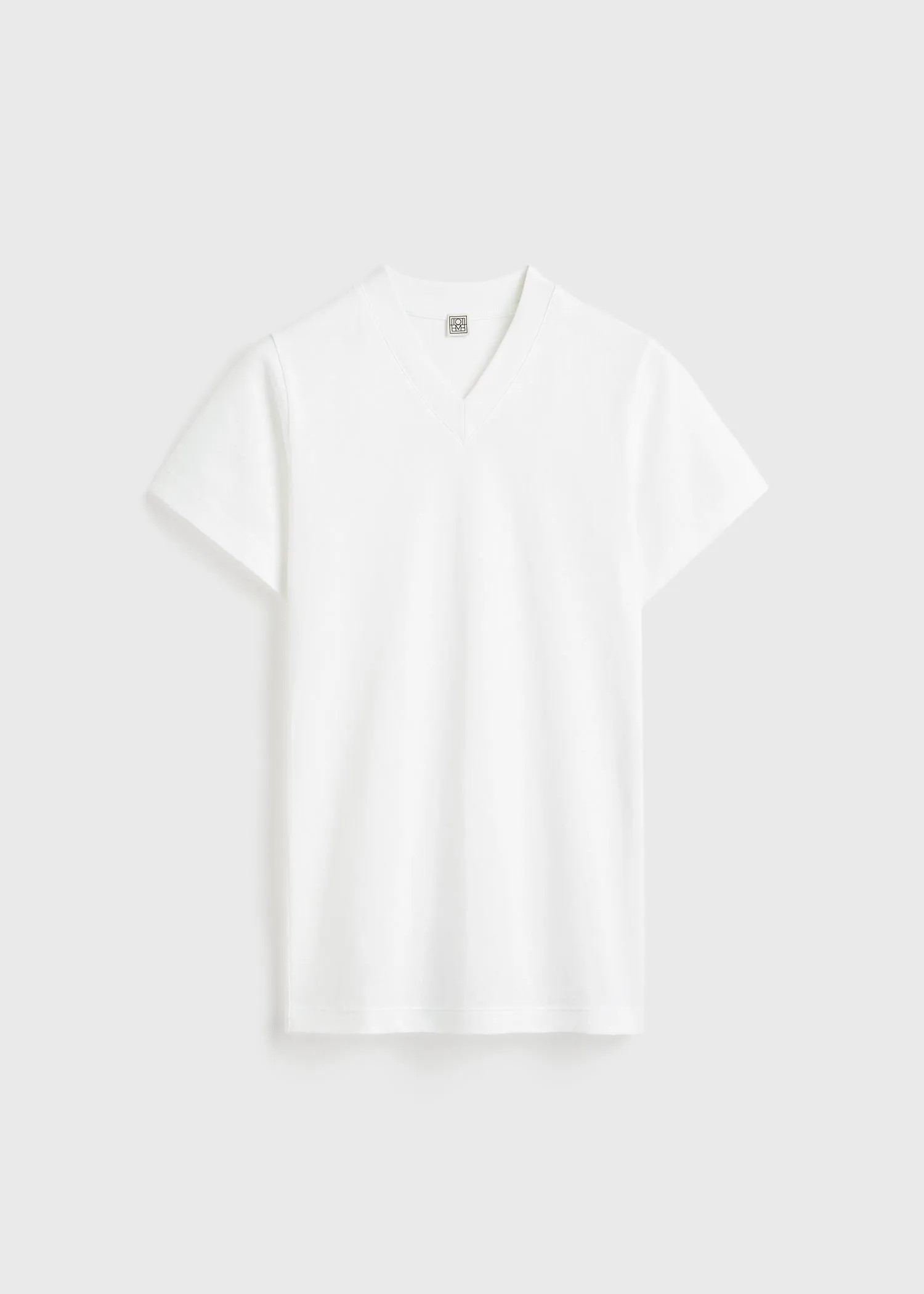 Wide-ribbed v-neck tee optic white sold by Toteme product image thumbnail 5
