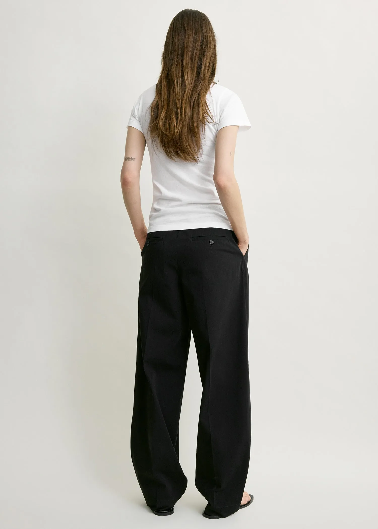Wide-ribbed v-neck tee optic white sold by Toteme product image thumbnail 2