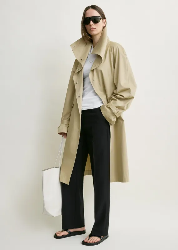 Oversized cotton trench beige made by Toteme