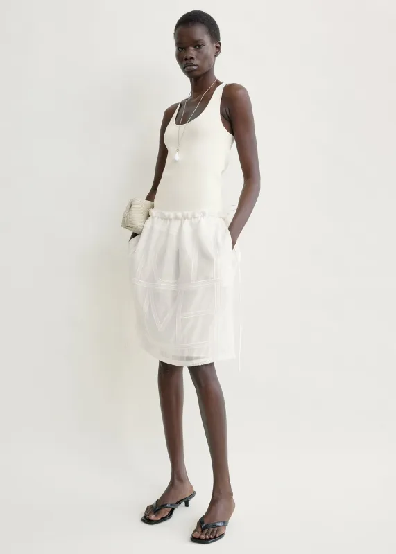 Monogram mini skirt white made by Toteme