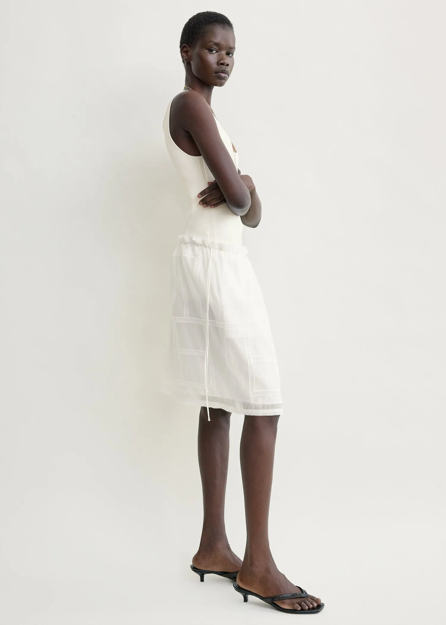 Monogram mini skirt white sold by Toteme product image thumbnail 2