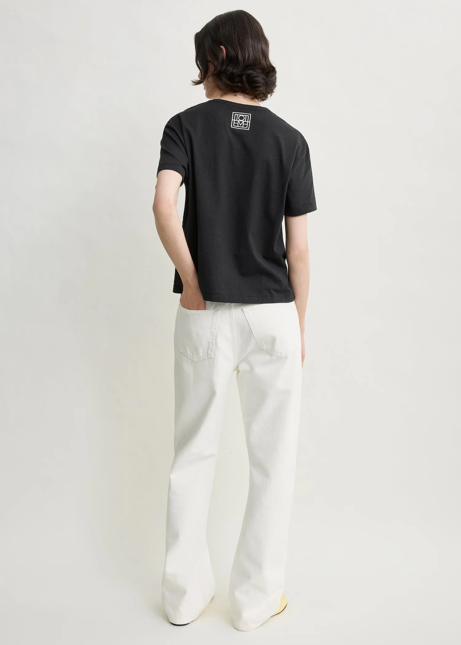 Classic embroidered tee black sold by Toteme product image thumbnail 3