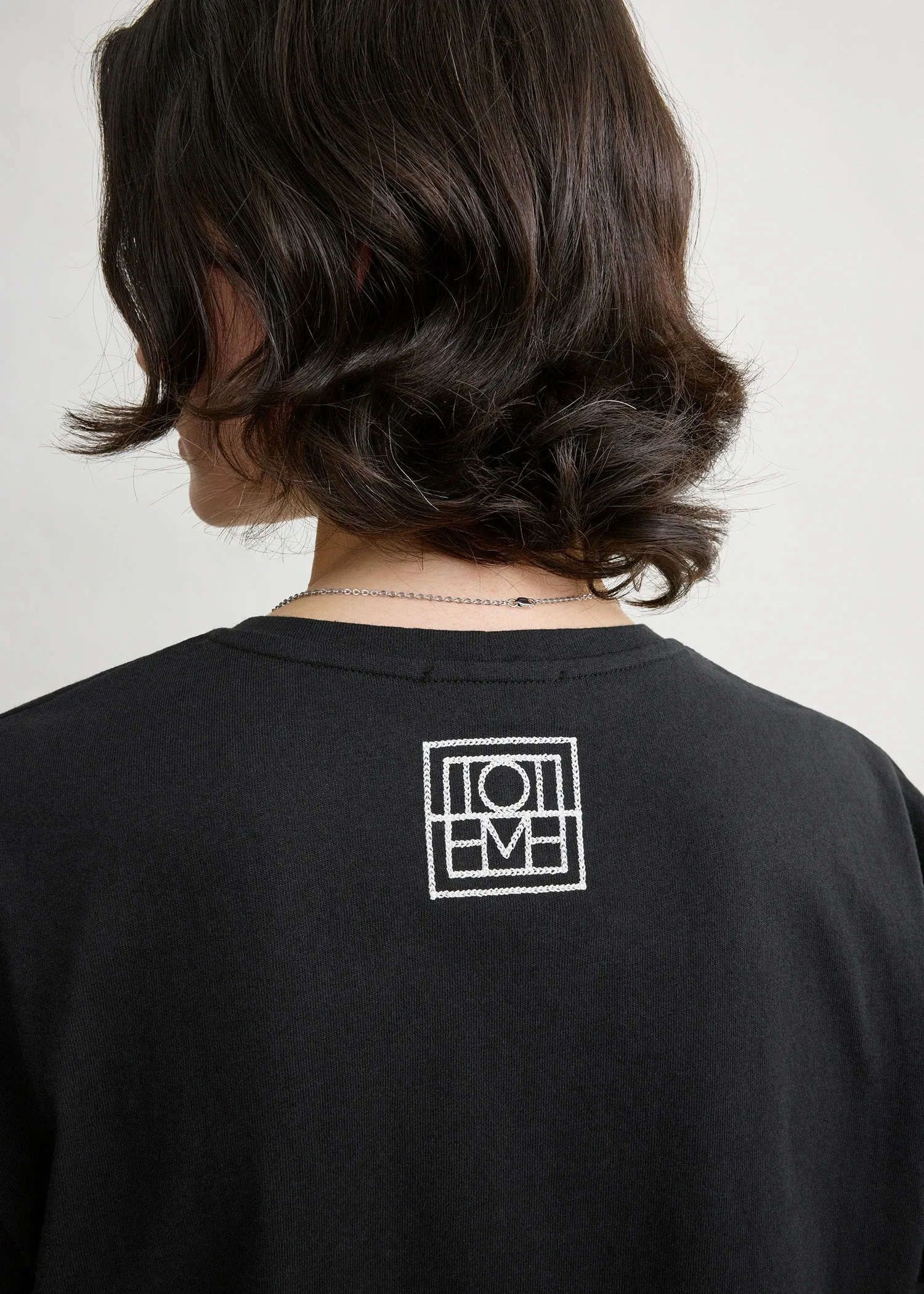 Classic embroidered tee black sold by Toteme product image thumbnail 4
