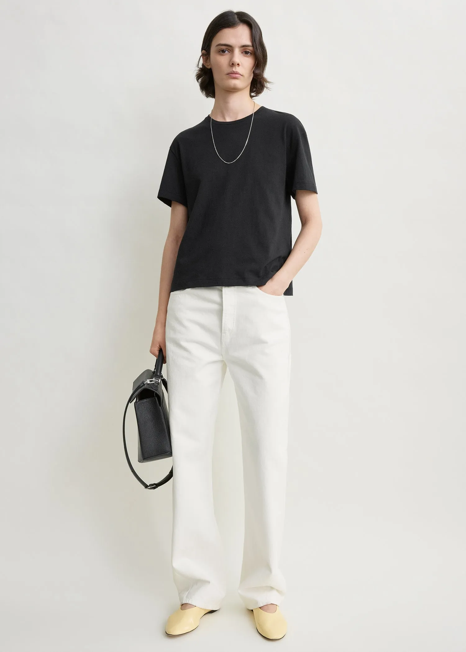 Classic embroidered tee black sold by Toteme