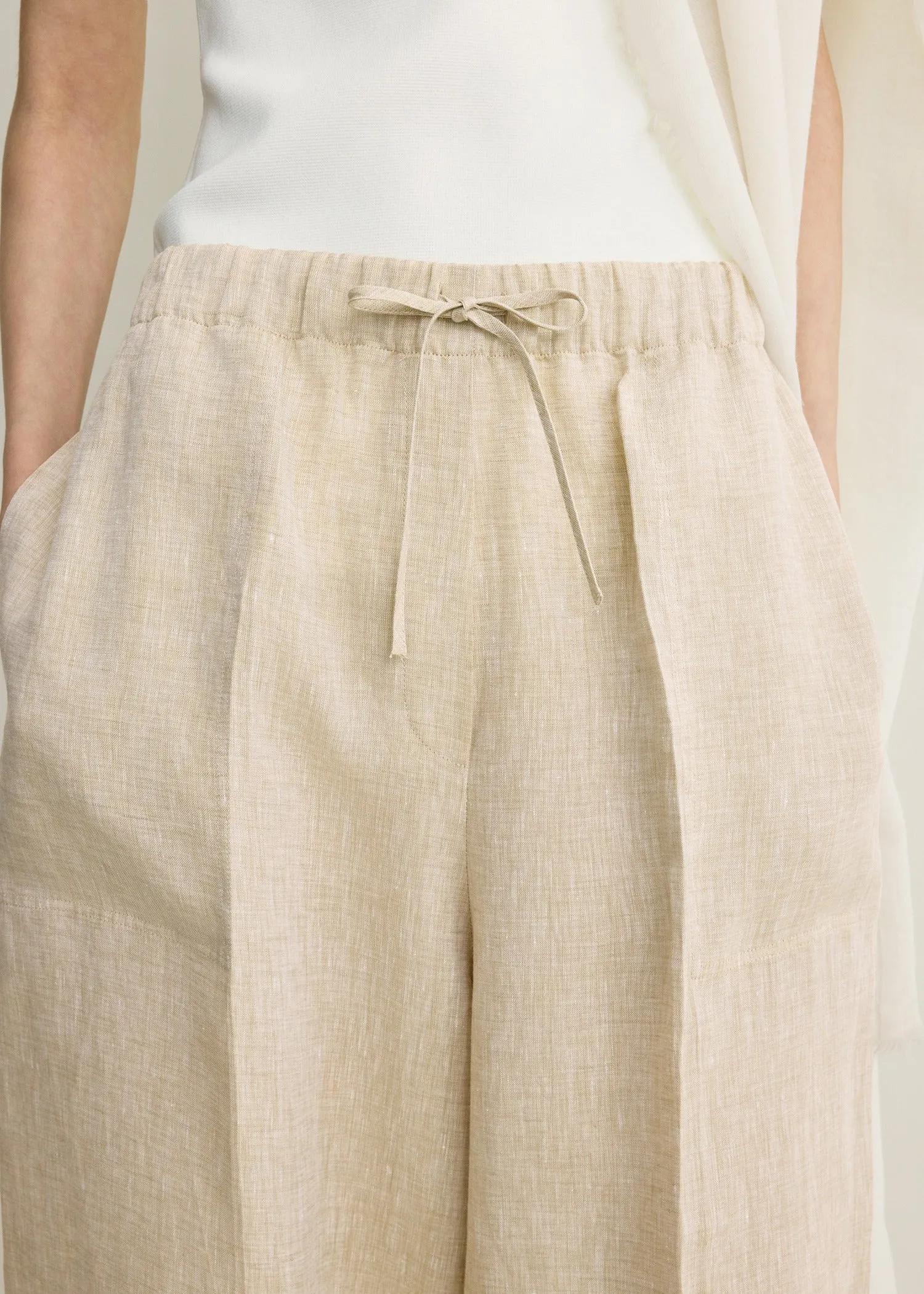 Wide summer trousers natural sold by Toteme product image thumbnail 5