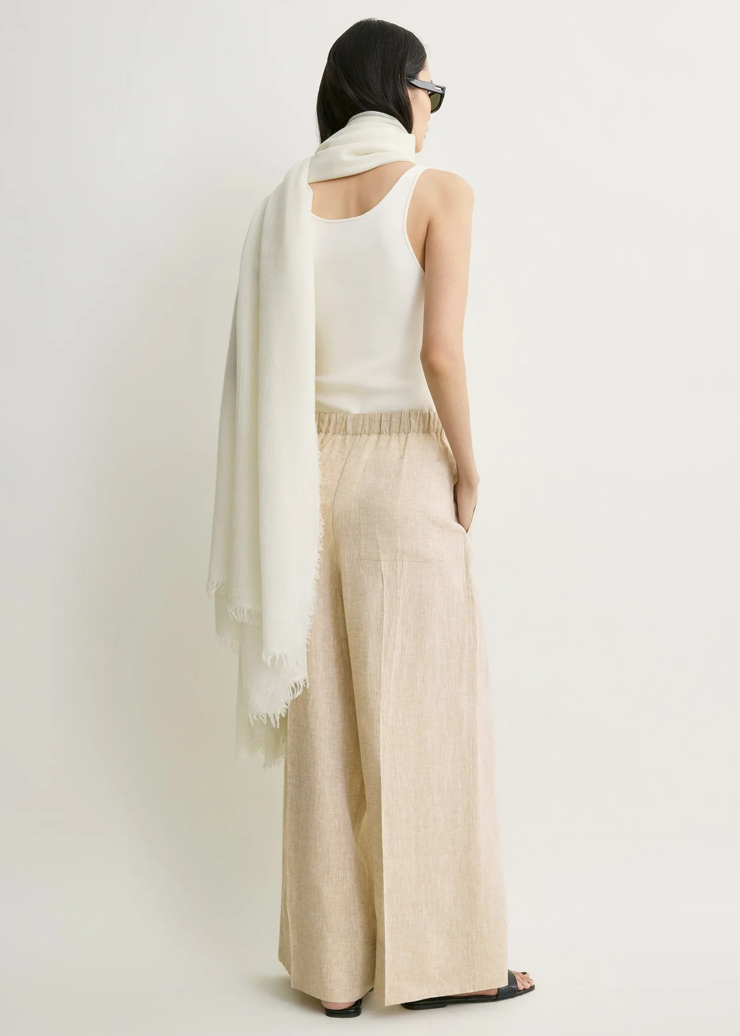 Wide summer trousers natural sold by Toteme product image thumbnail 3