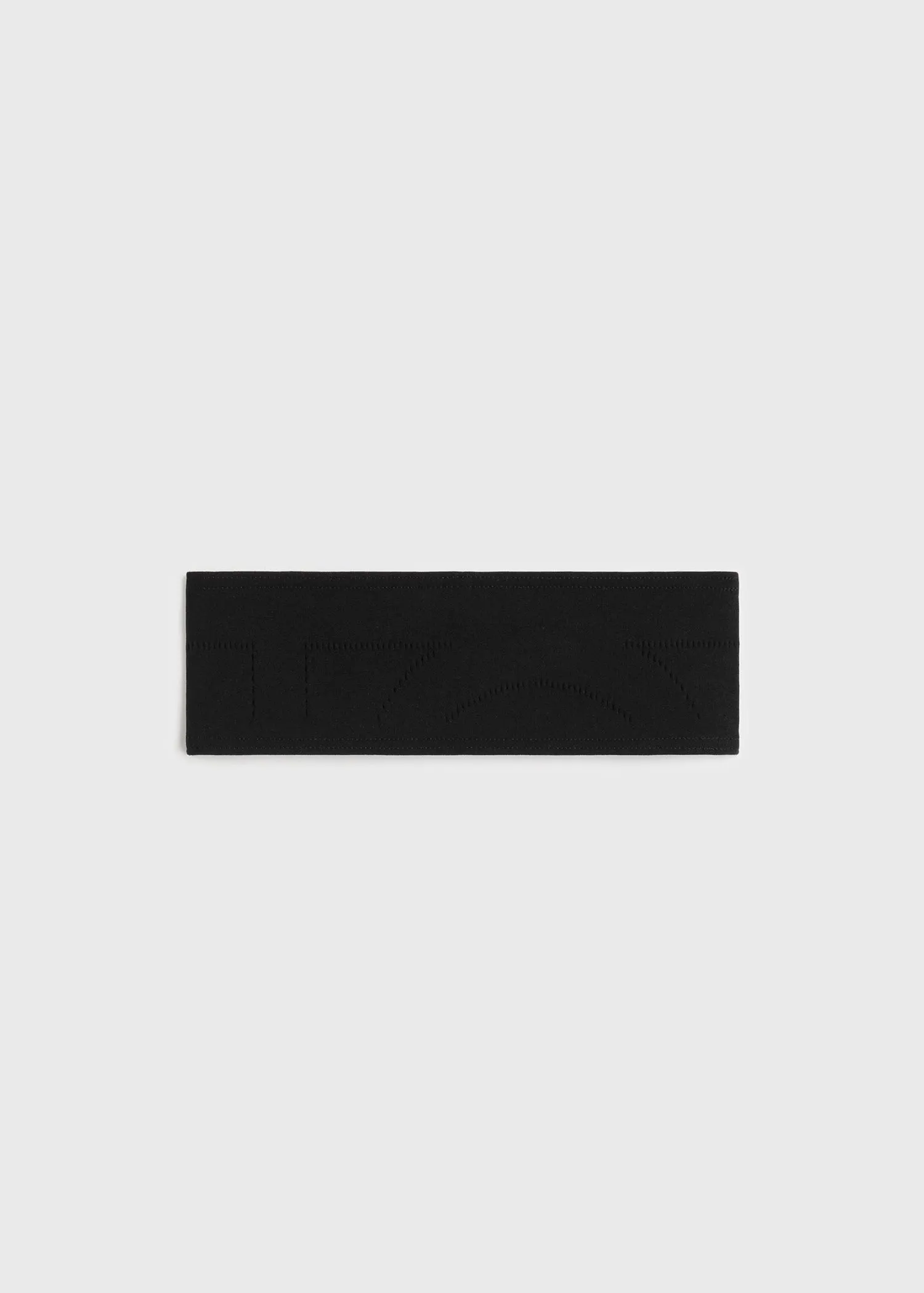 Pointelle monogram headband washed black sold by Toteme