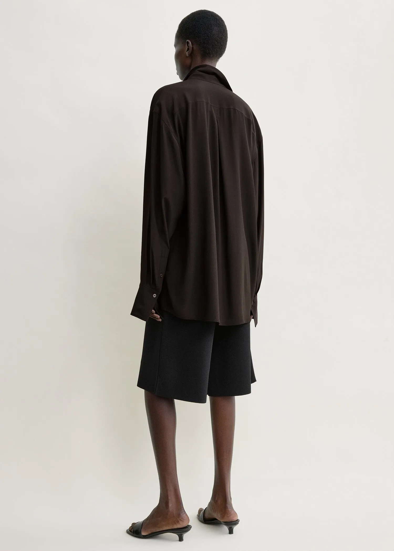 Silk crepe shirt brown sold by Toteme product image thumbnail 3