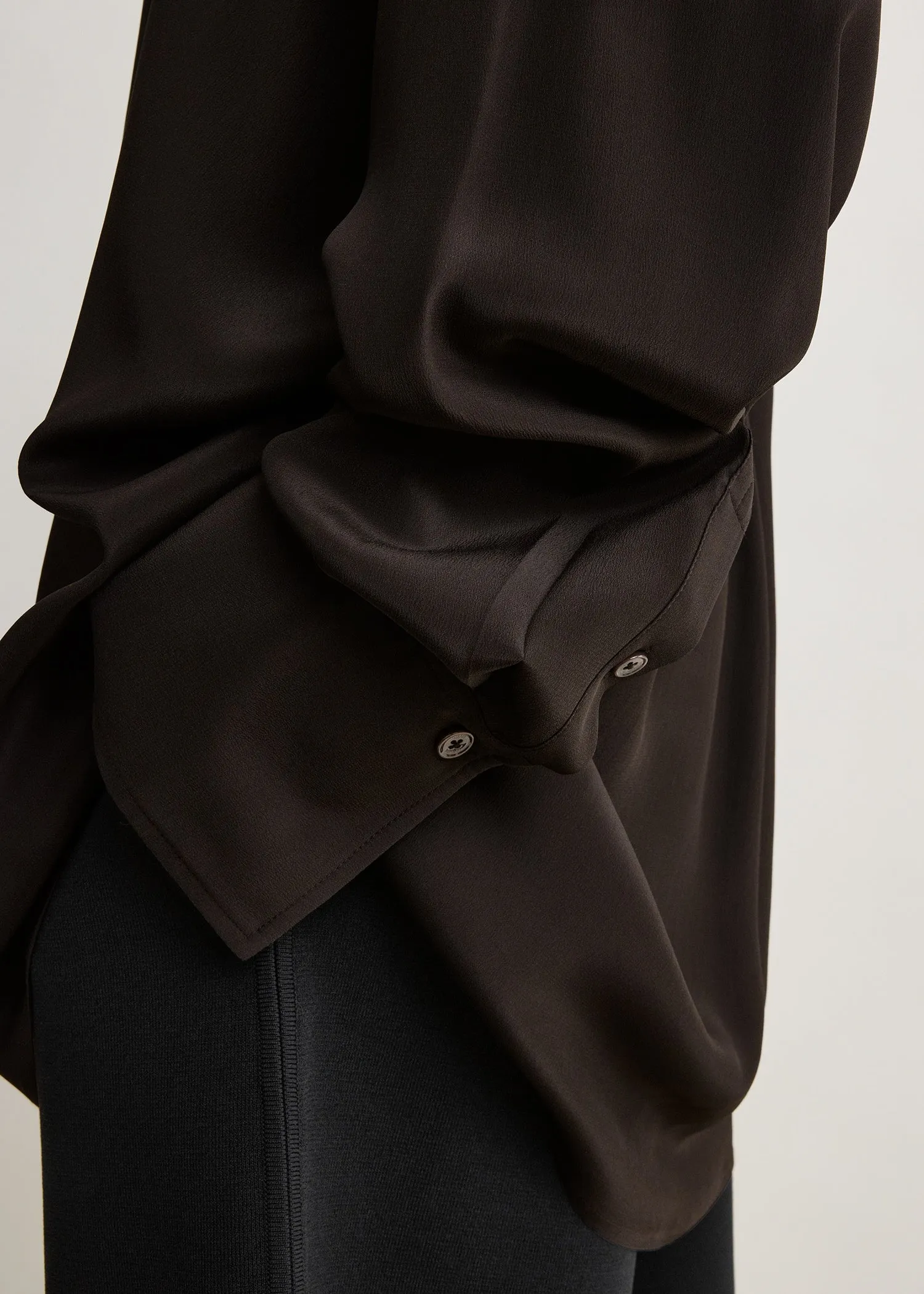 Silk crepe shirt brown sold by Toteme product image thumbnail 5